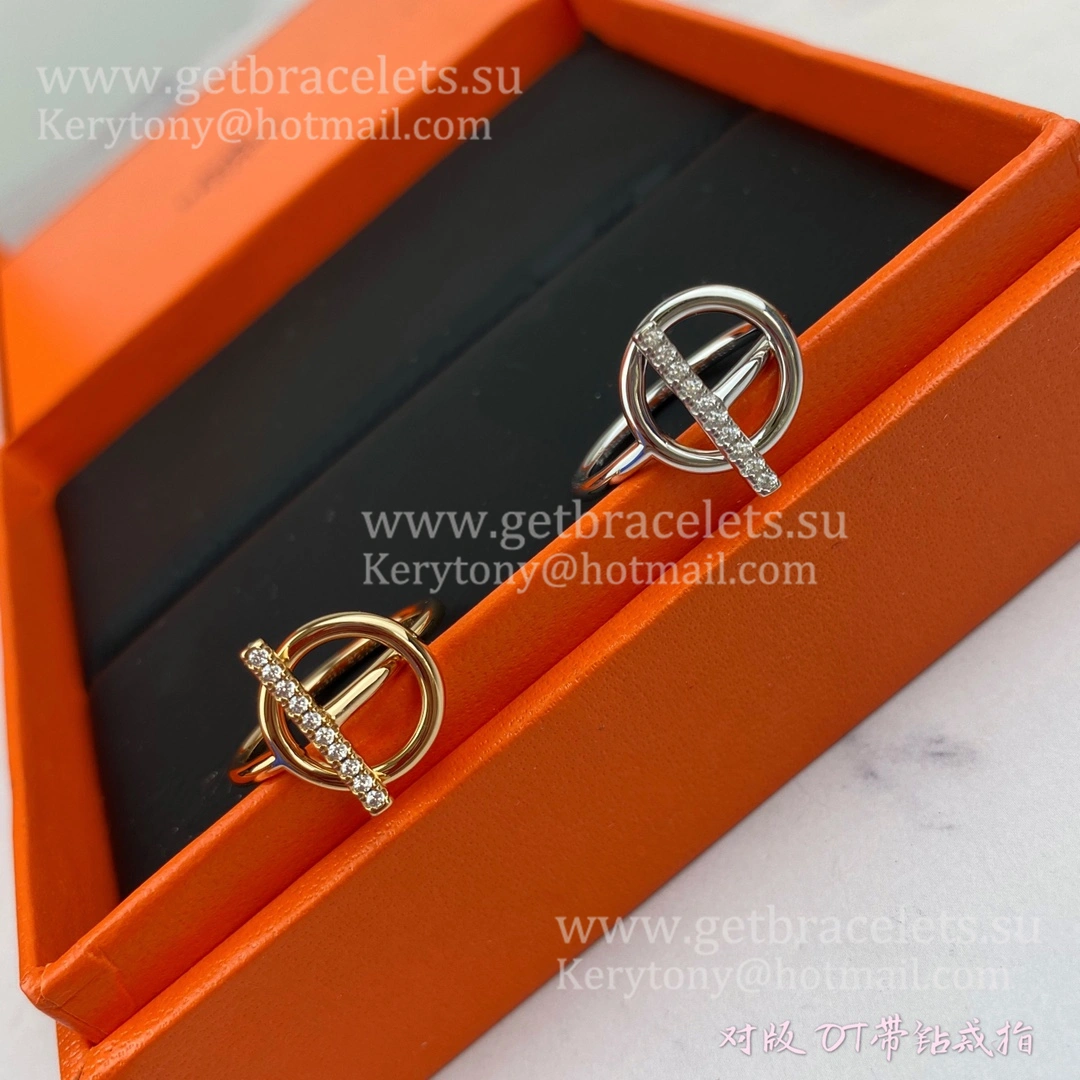 Hermes Echappee Hermes Ring with Diamonds White Gold Gift For Women