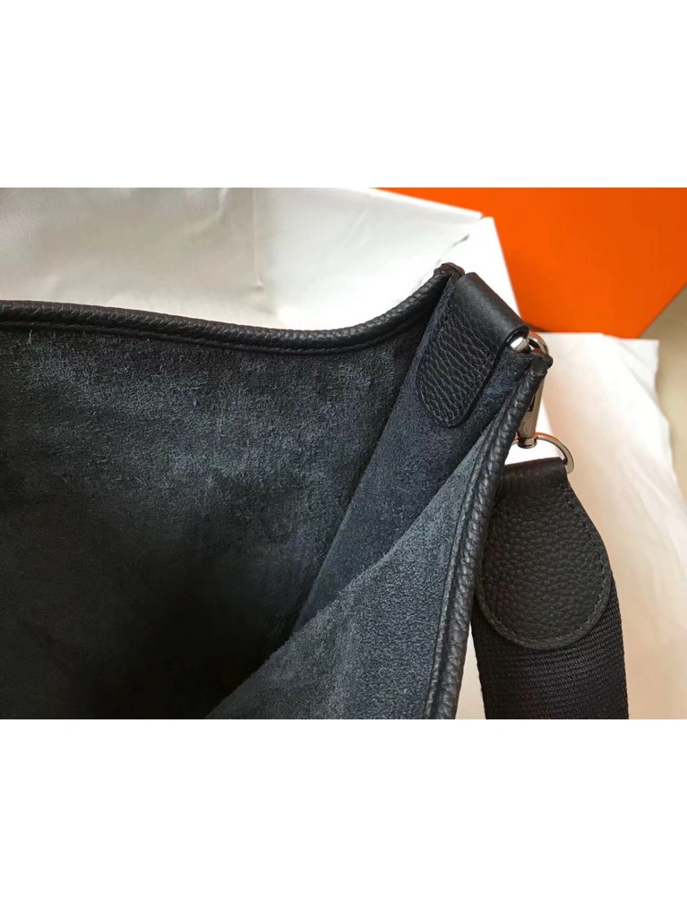 Hermes Evelyne III 29 PM Bag In Black Clemence Leather