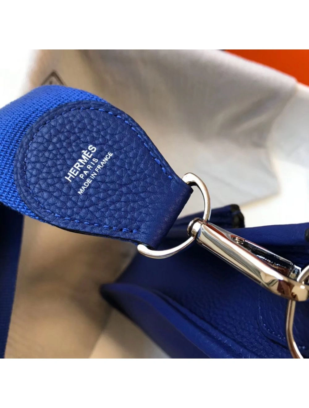 Hermes Evelyne III 29 PM Bag In Blue Electric Clemence Leather