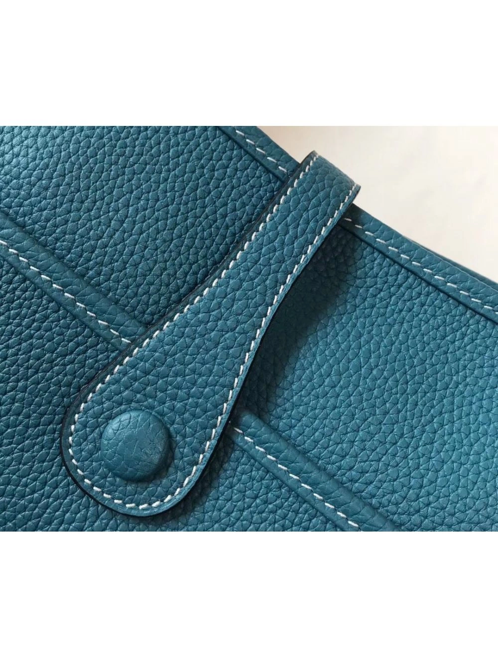 Hermes Evelyne III 29 PM Bag In Blue Jean Clemence Leather