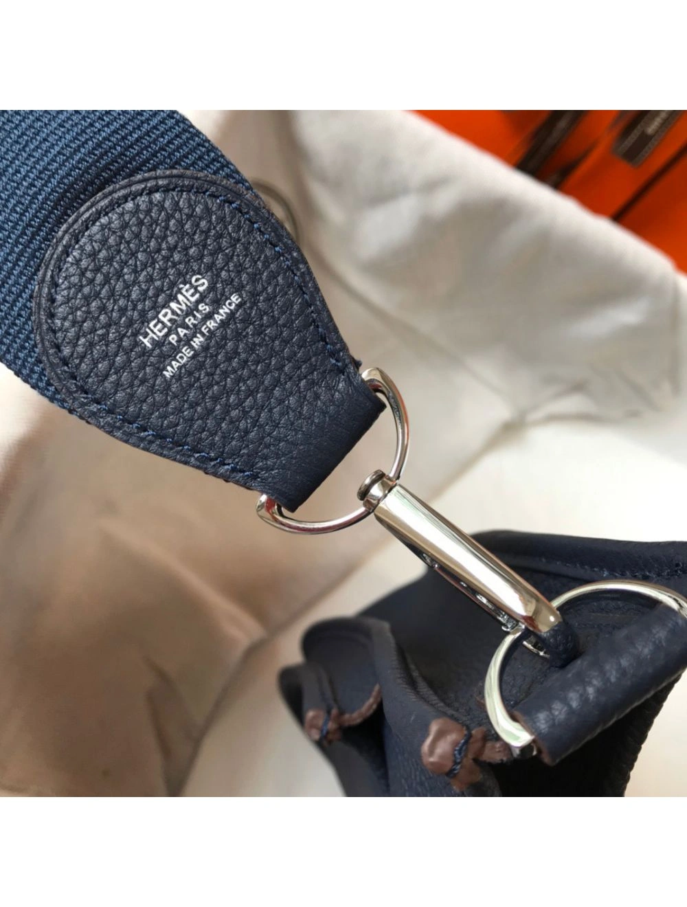 Hermes Evelyne III 29 PM Bag In Dark Blue Clemence Leather
