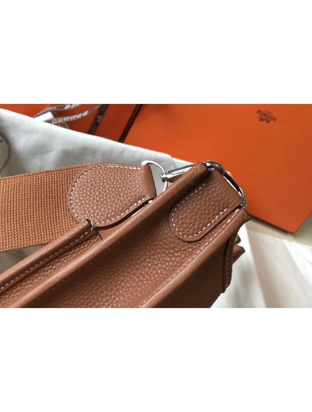 Hermes Evelyne III 29 PM Bag In Gold Clemence Leather