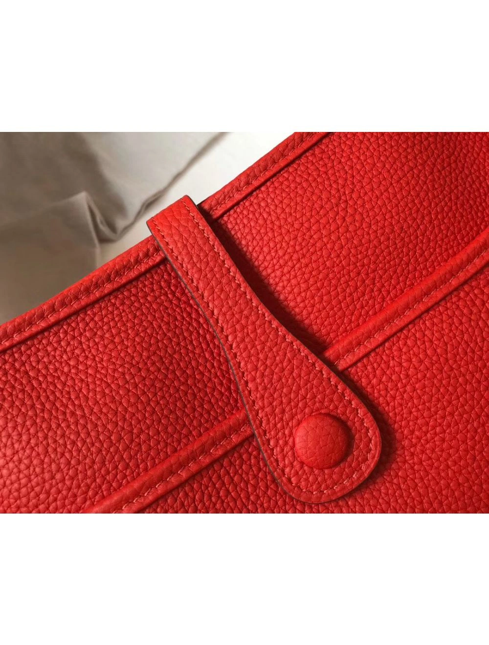Hermes Evelyne III 29 PM Bag In Red Clemence Leather