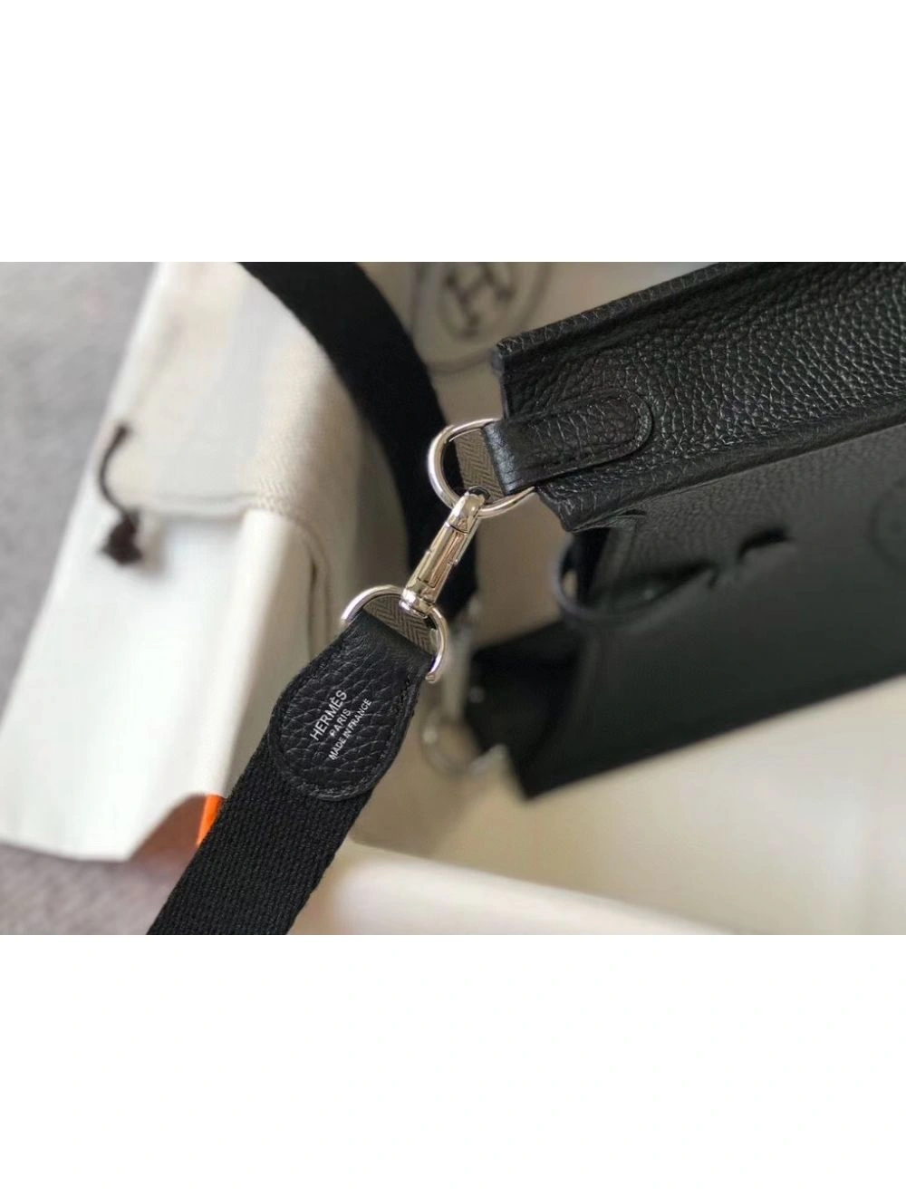 Hermes Evelyne III TPM Bag In Black Clemence Leather