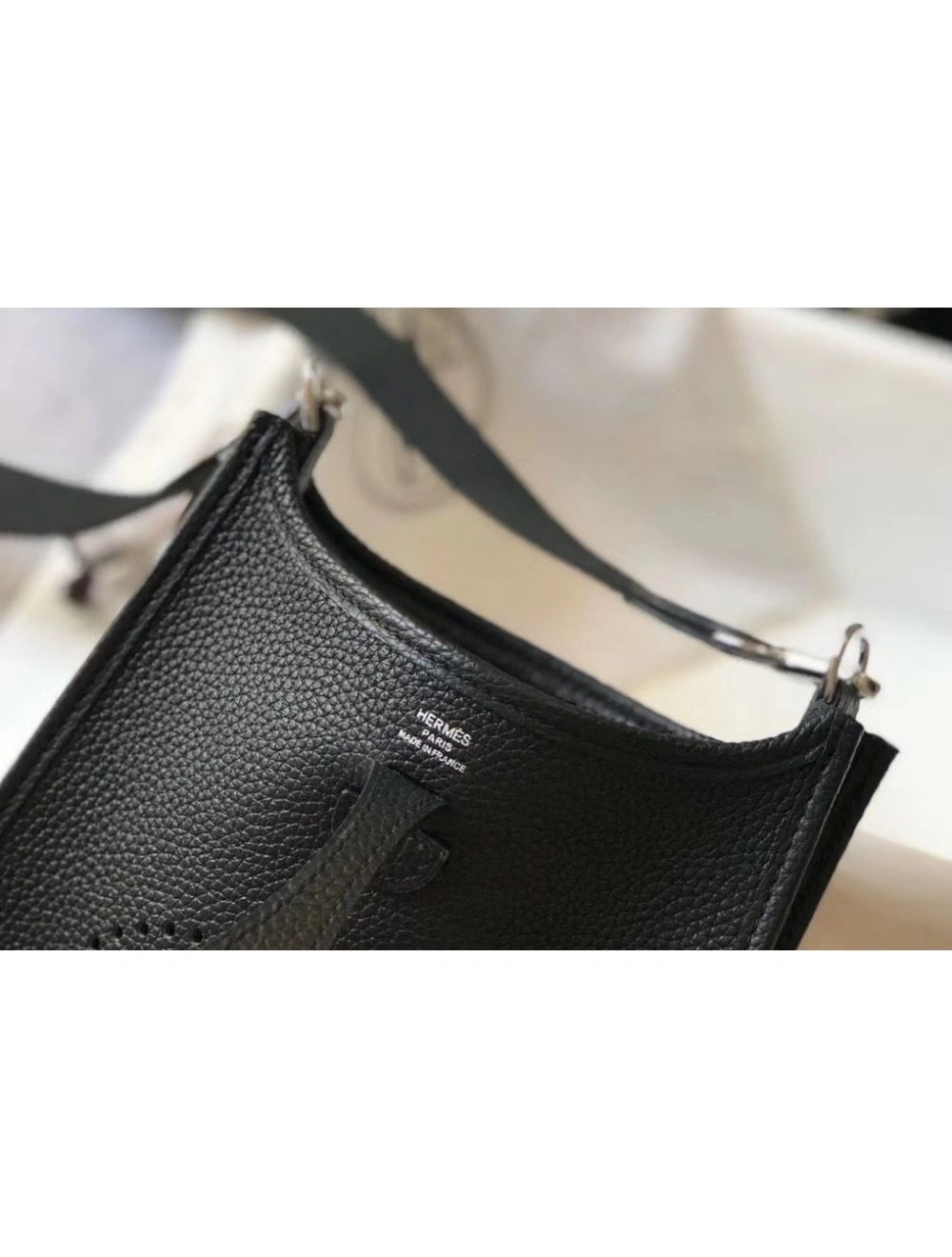 Hermes Evelyne III TPM Bag In Black Clemence Leather