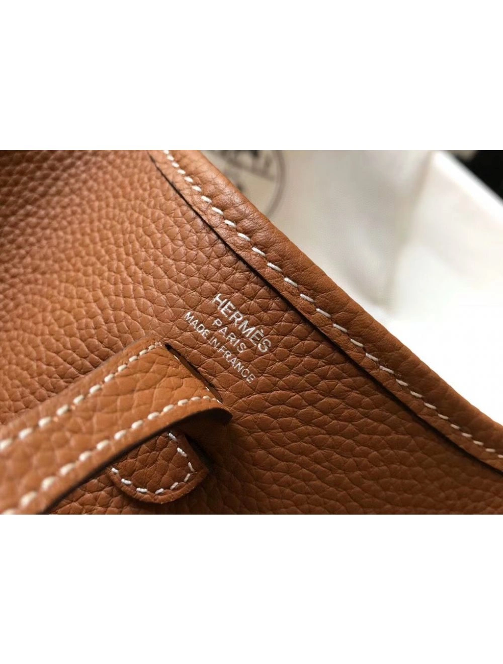 Hermes Evelyne III TPM Bag In Gold Clemence Leather