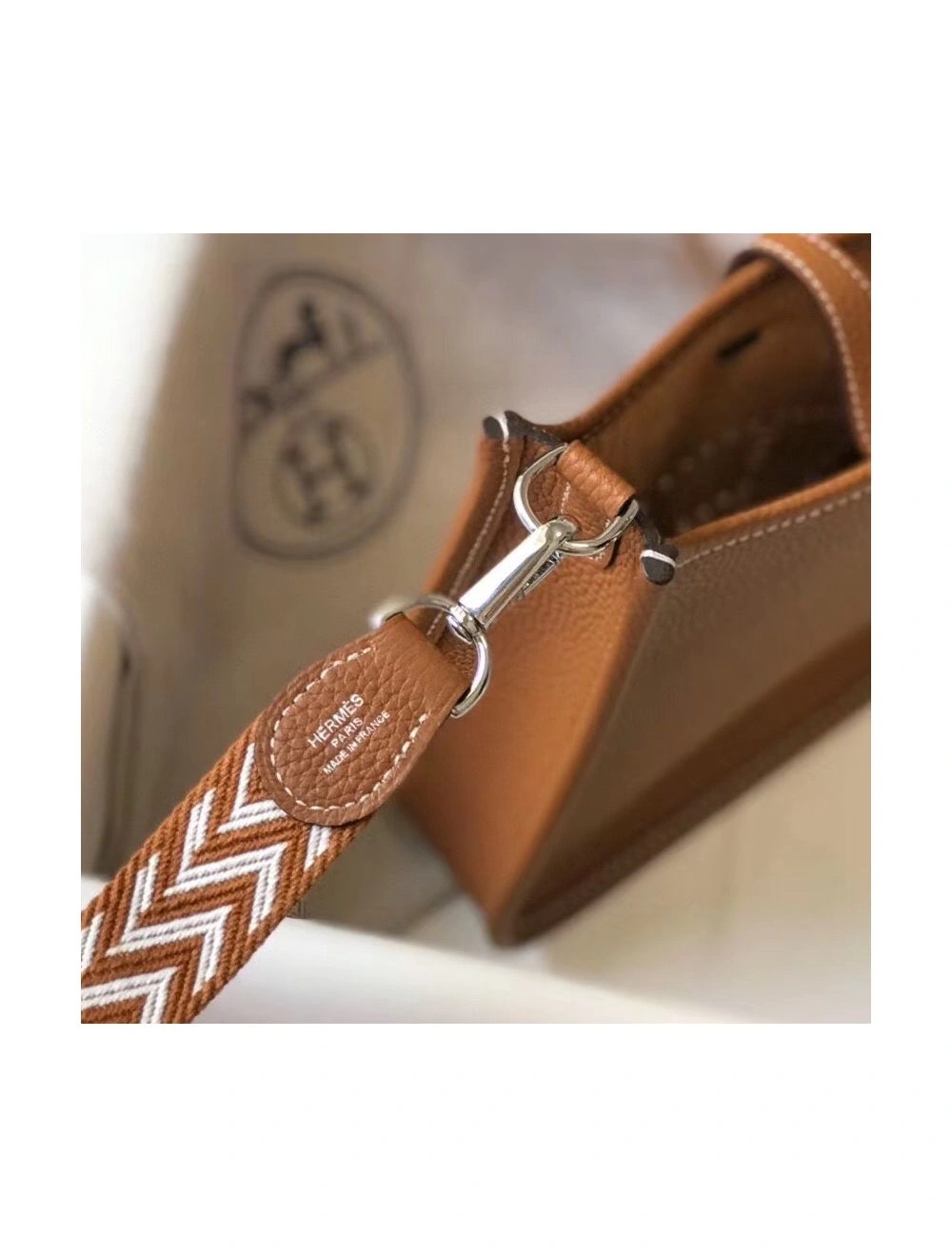 Hermes Evelyne III TPM Bag In Gold Clemence Leather