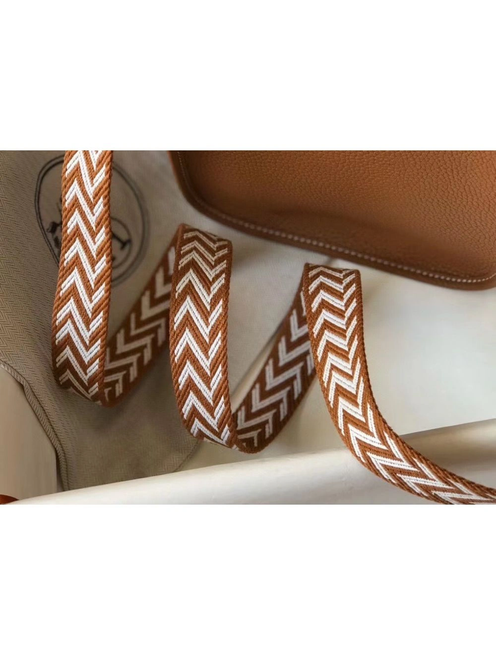 Hermes Evelyne III TPM Bag In Gold Clemence Leather