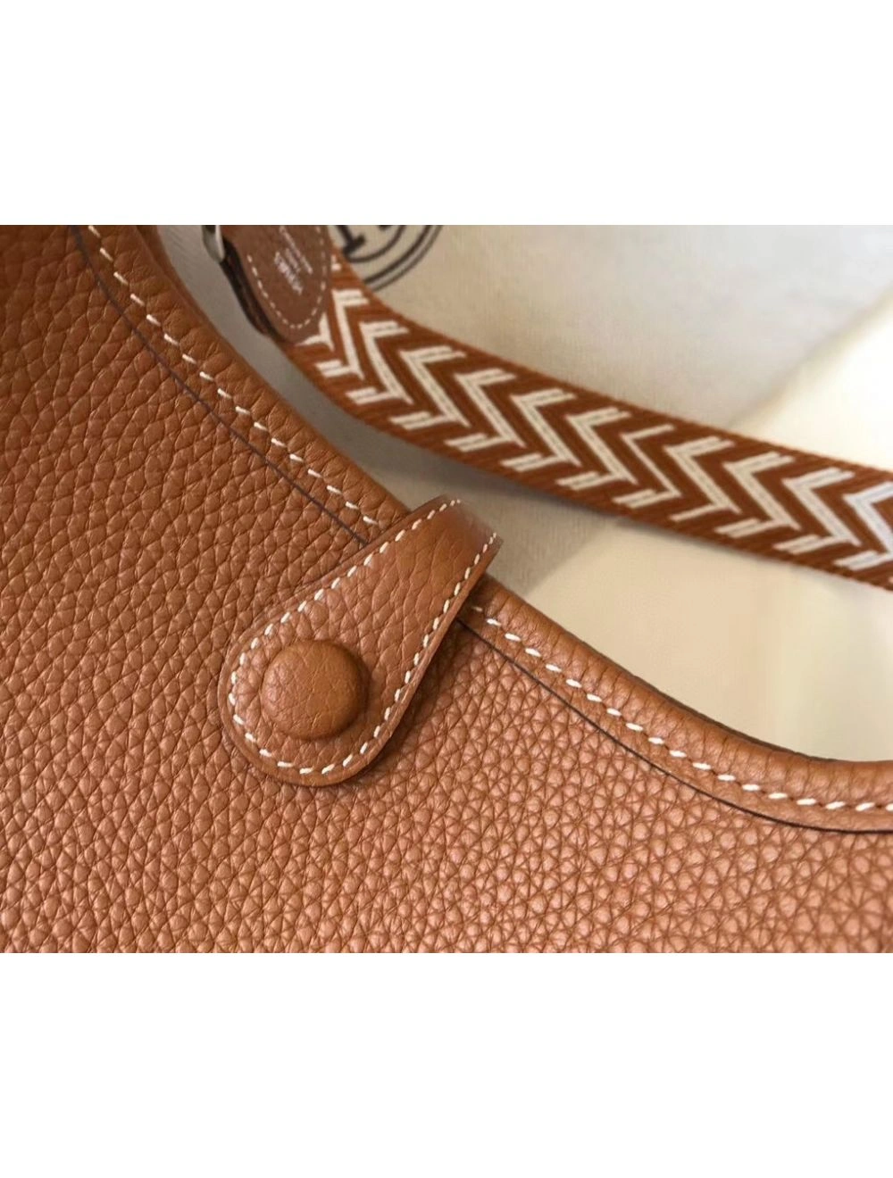 Hermes Evelyne III TPM Bag In Gold Clemence Leather