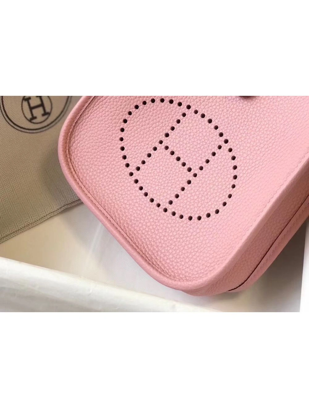 Hermes Evelyne III TPM Bag In Pink Clemence Leather