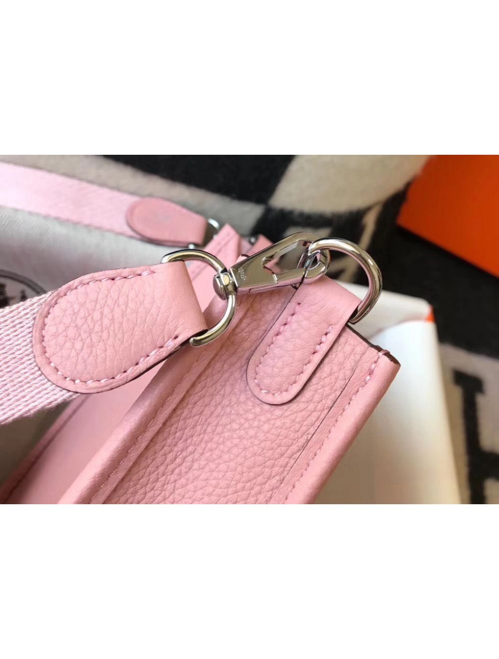 Hermes Evelyne III TPM Bag In Pink Clemence Leather