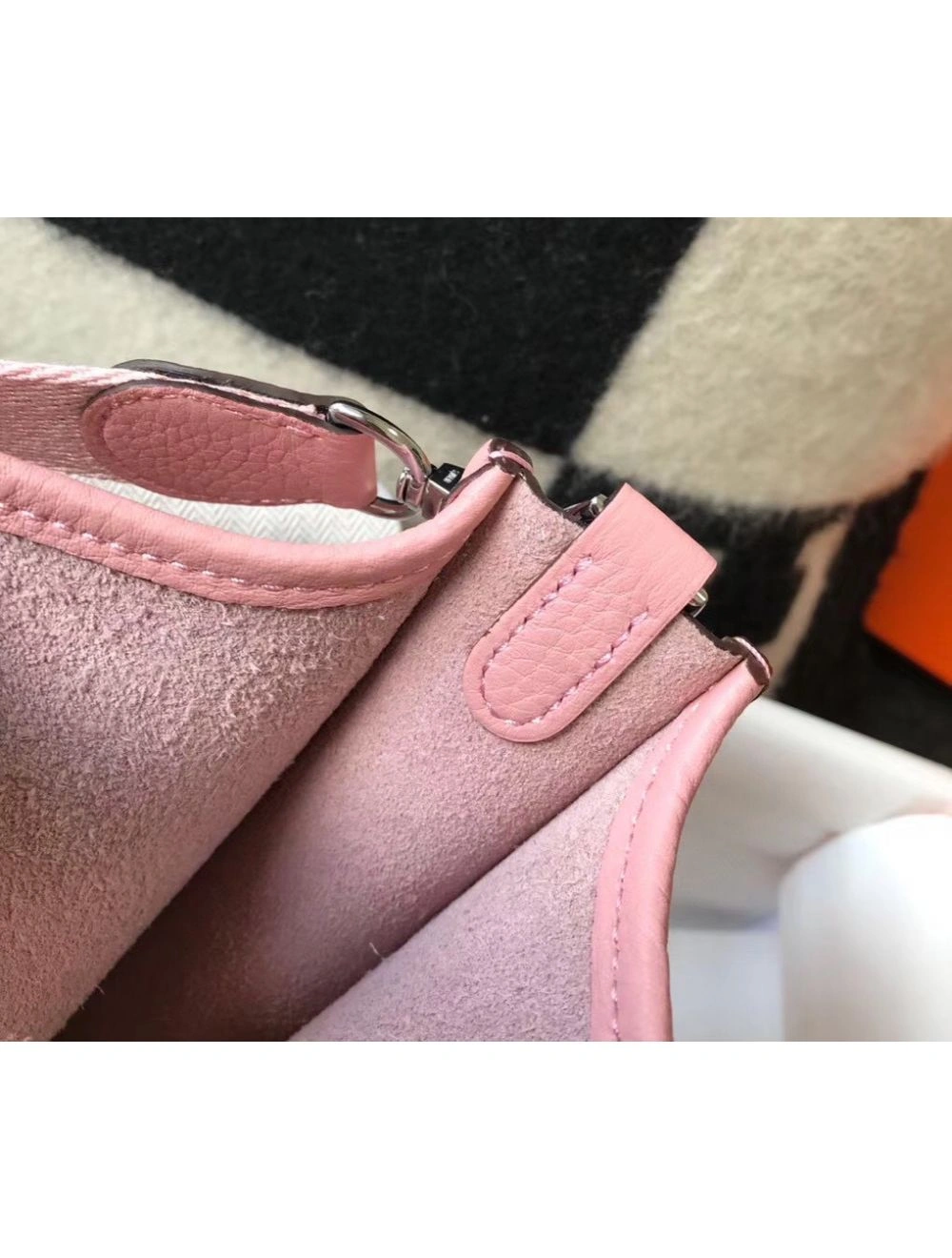 Hermes Evelyne III TPM Bag In Pink Clemence Leather