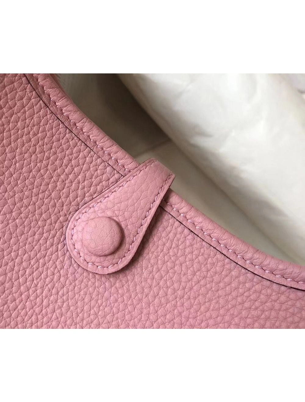 Hermes Evelyne III TPM Bag In Pink Clemence Leather