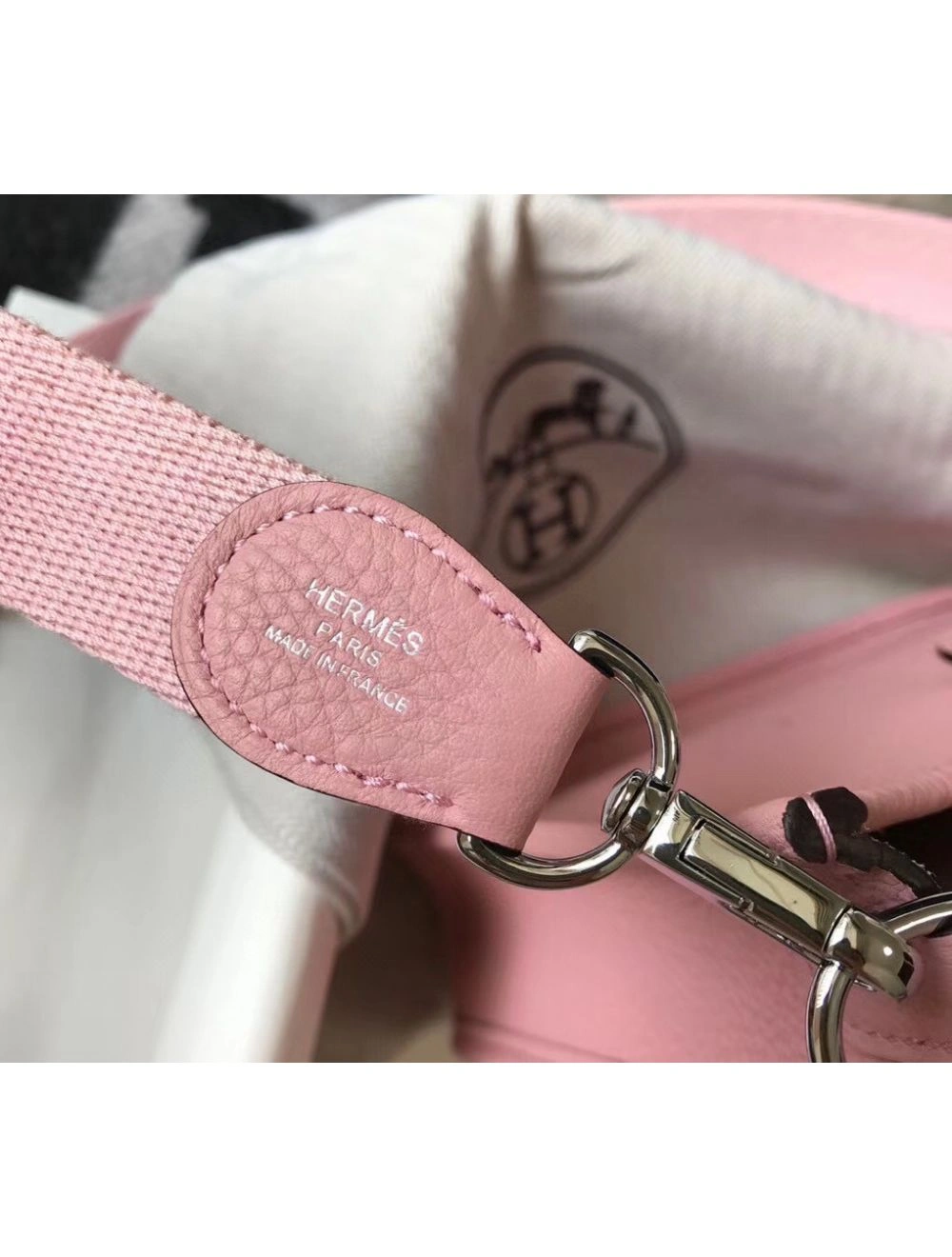 Hermes Evelyne III TPM Bag In Pink Clemence Leather