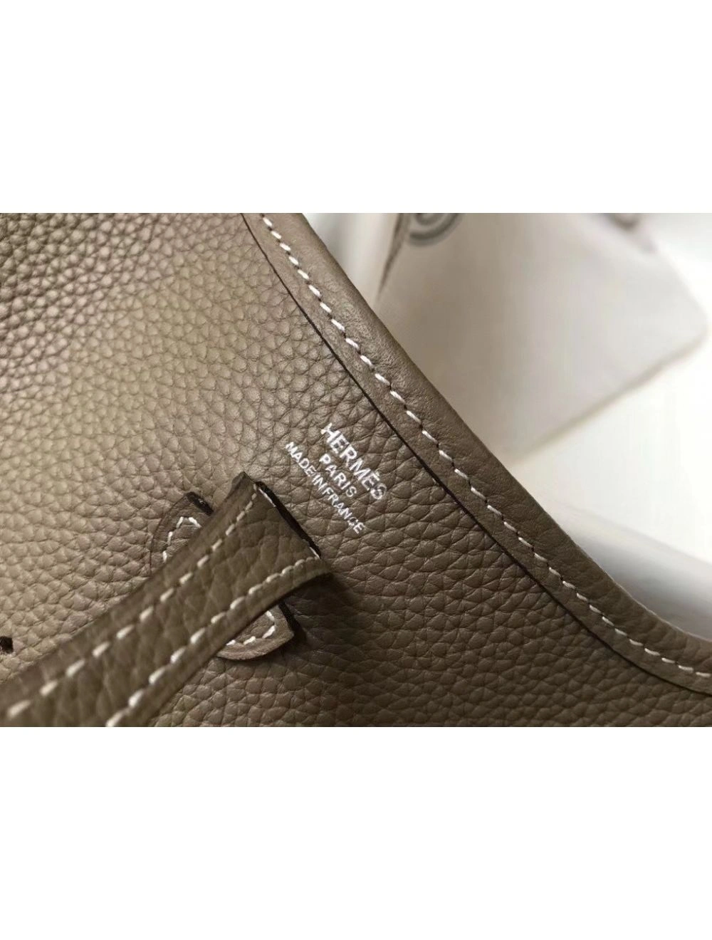 Hermes Evelyne III TPM Bag In Taupe Clemence Leather