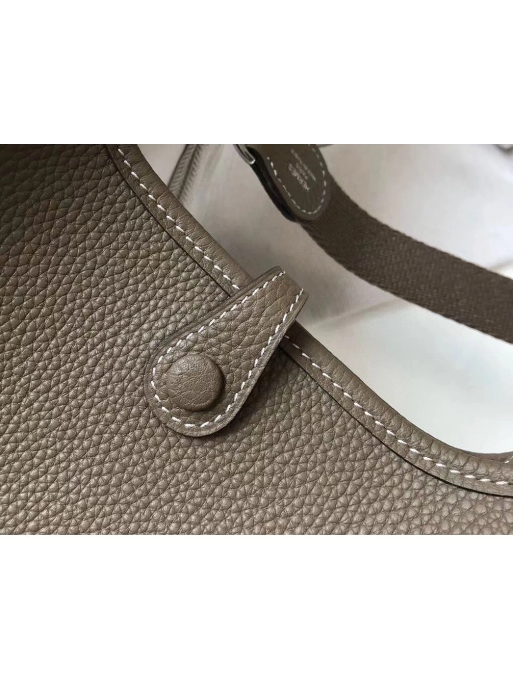 Hermes Evelyne III TPM Bag In Taupe Clemence Leather