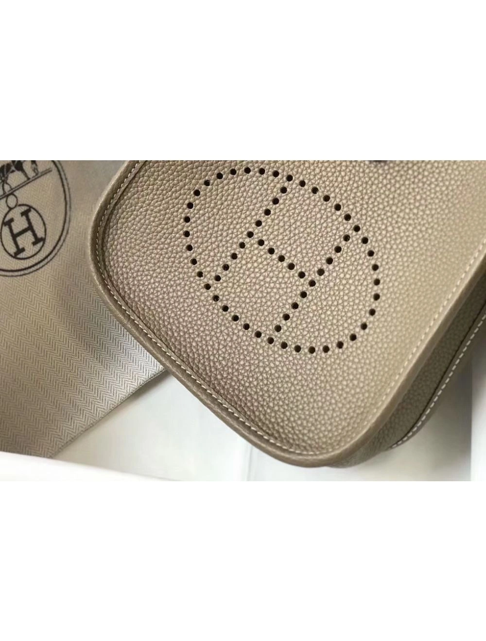 Hermes Evelyne III TPM Bag In Taupe Clemence Leather