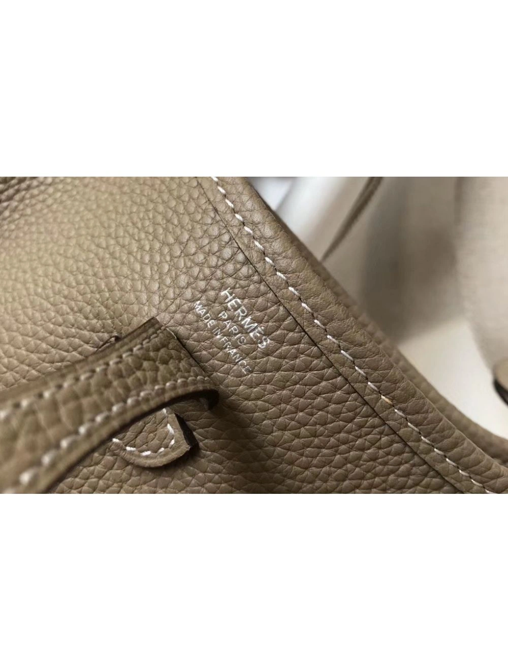 Hermes Evelyne III TPM Bag In Tourterelle Clemence Leather