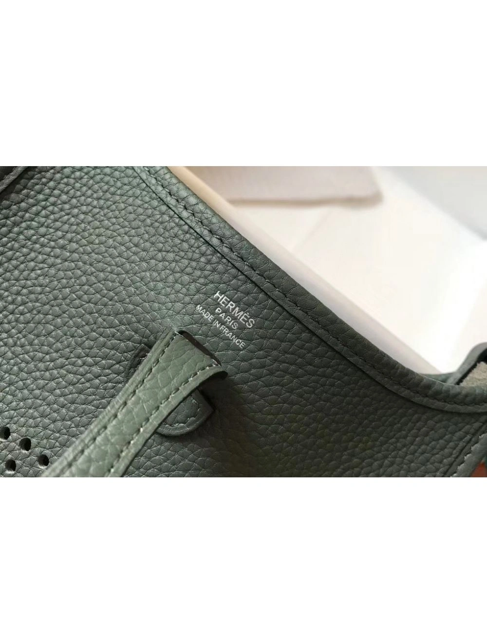 Hermes Evelyne III TPM Bag In Vert Amande Clemence Leather