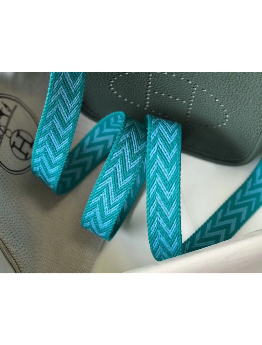 Hermes Evelyne III TPM Bag In Vert Amande Clemence Leather