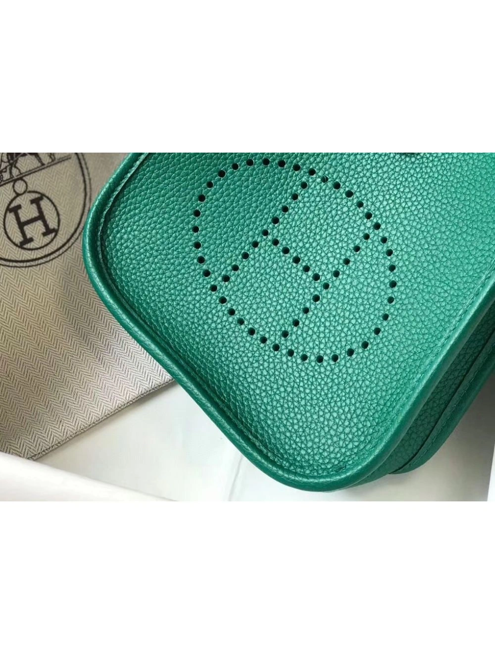 Hermes Evelyne III TPM Bag In Vert Vertigo Clemence Leather