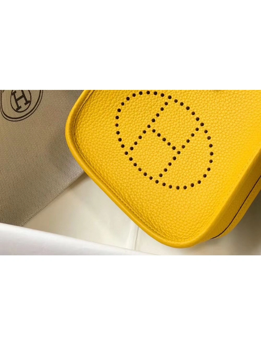 Hermes Evelyne III TPM Bag In Yellow Clemence Leather