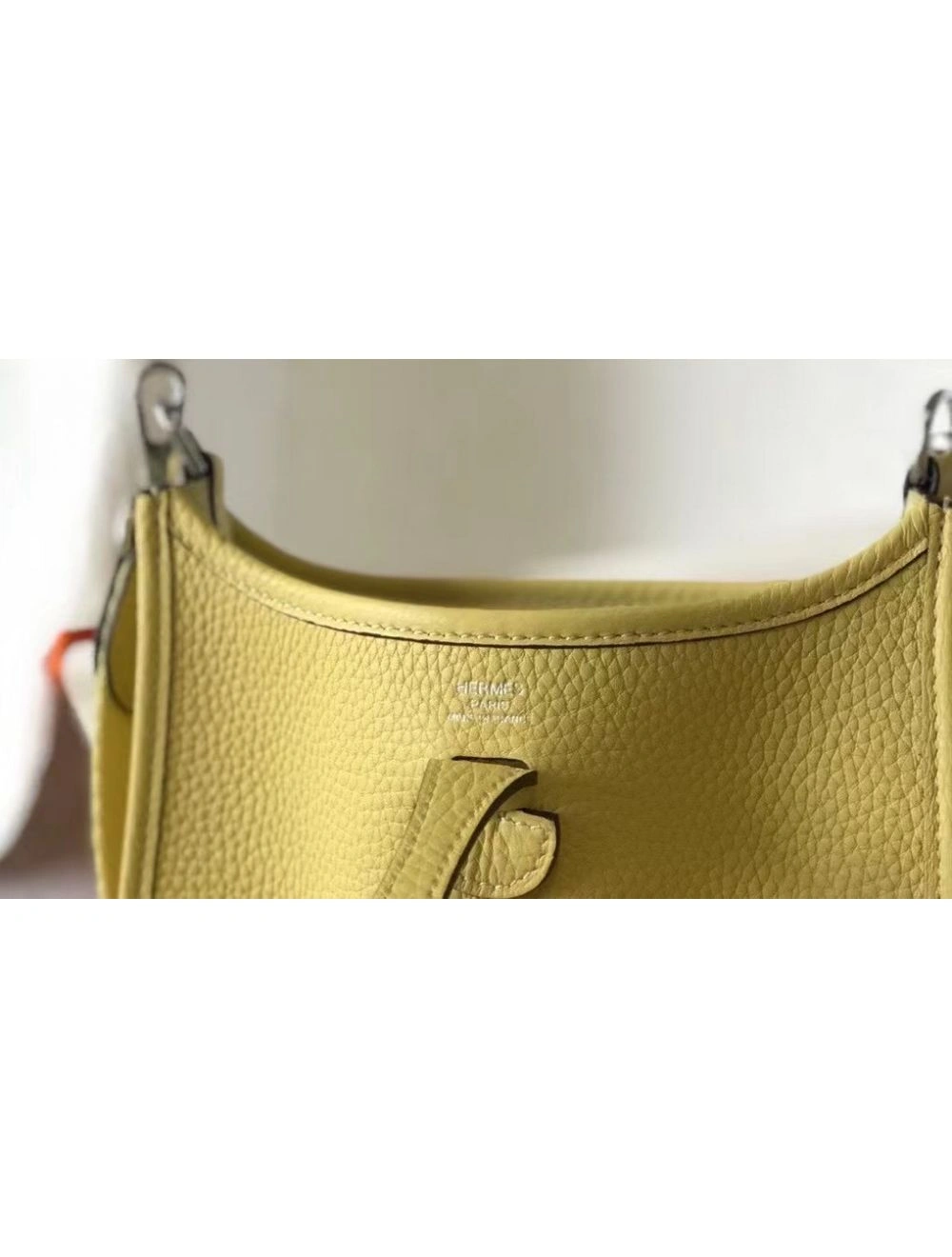 Hermes Evelyne III TPM Mini Bag In Jaune Poussin Clemence Leather