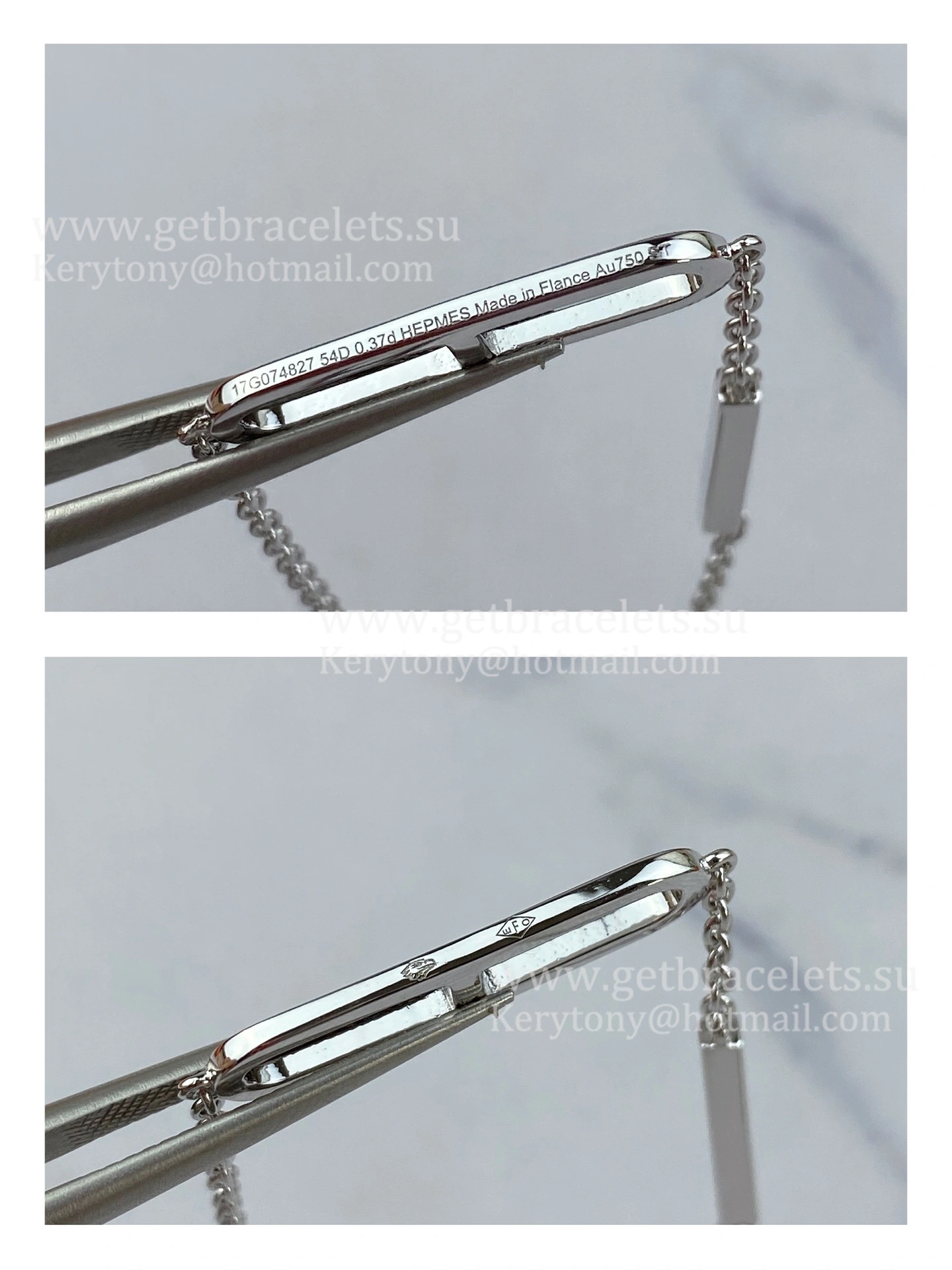 Hermes Ever Chaine D’Ancre Chain Bracelet With Diamonds White Gold Pink Gold 2021 Fashion