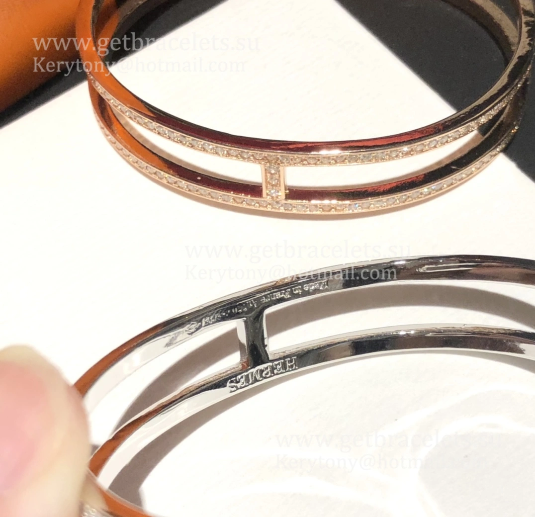 Hermes Ever Chaine D’ancre Bracelet With Pave Diamonds White Gold Pink Gold New Style