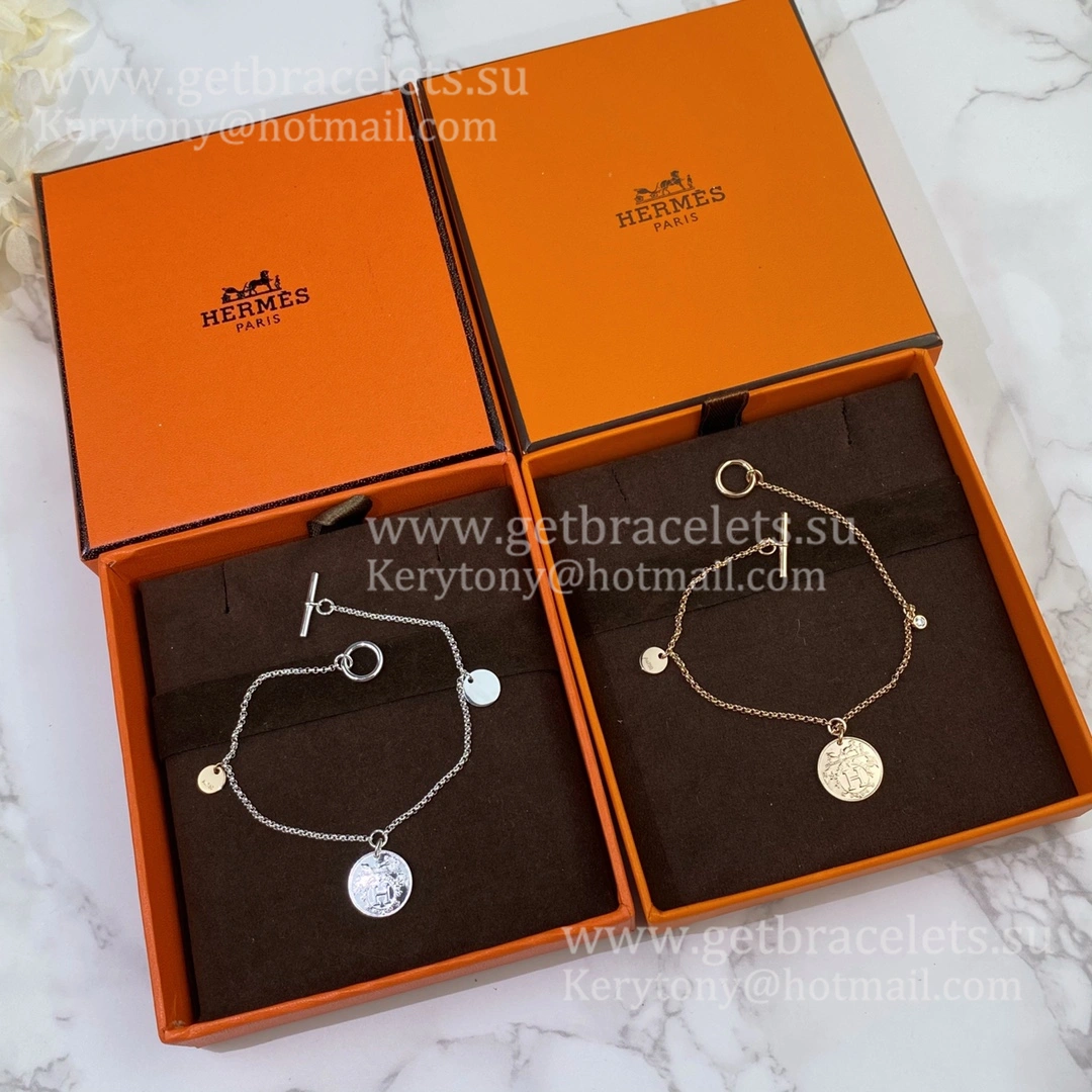 Hermes Ex-Libris Bracelet Rose Gold Party Style Lady Jewelry