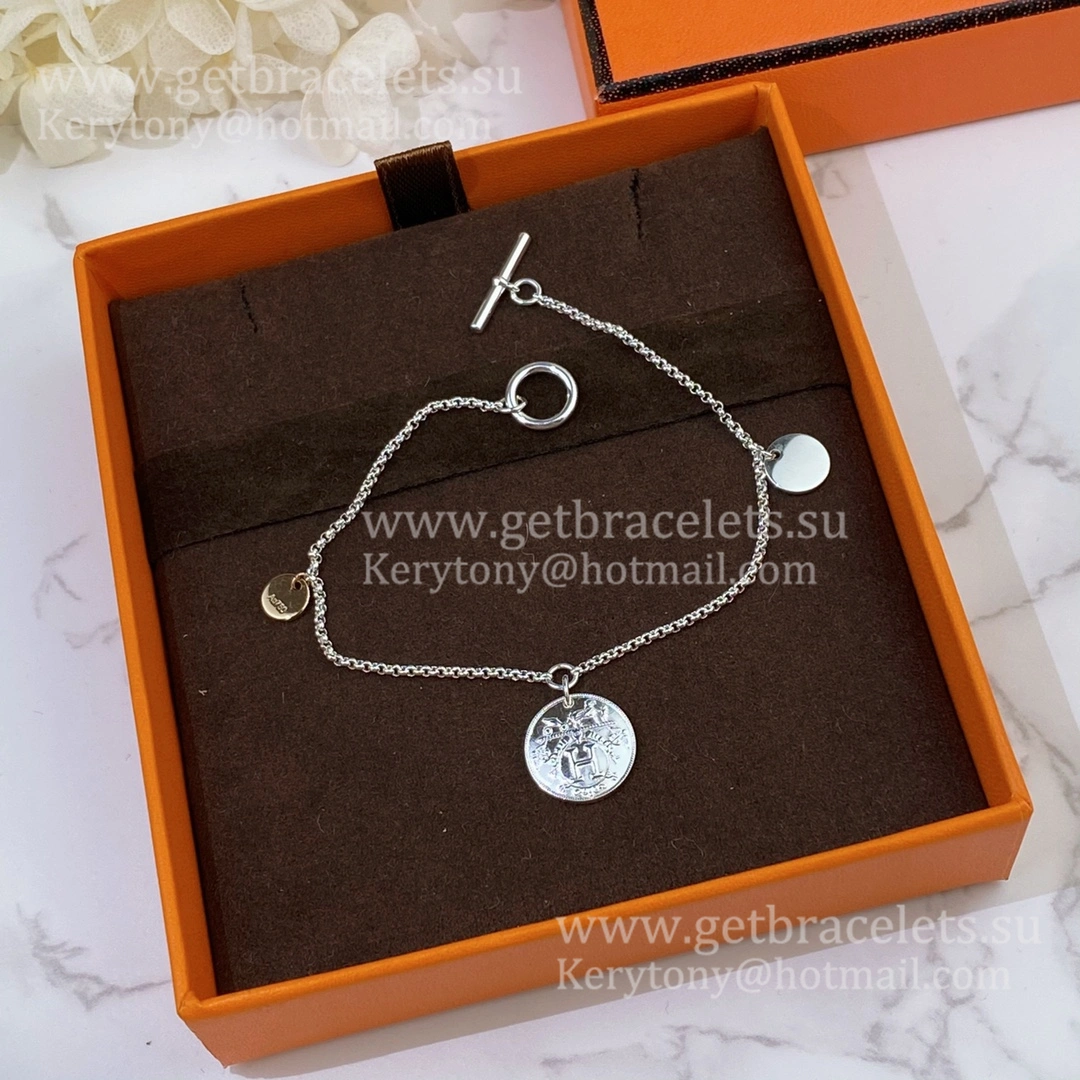 Hermes Ex-Libris Bracelet White Gold Jewelry High Quality America
