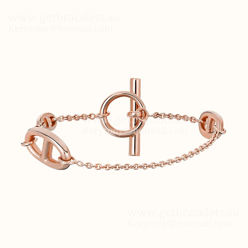 Hermes Farandole Bracelet Small Model Rose Gold White Gold Engagement Lady Jewelry