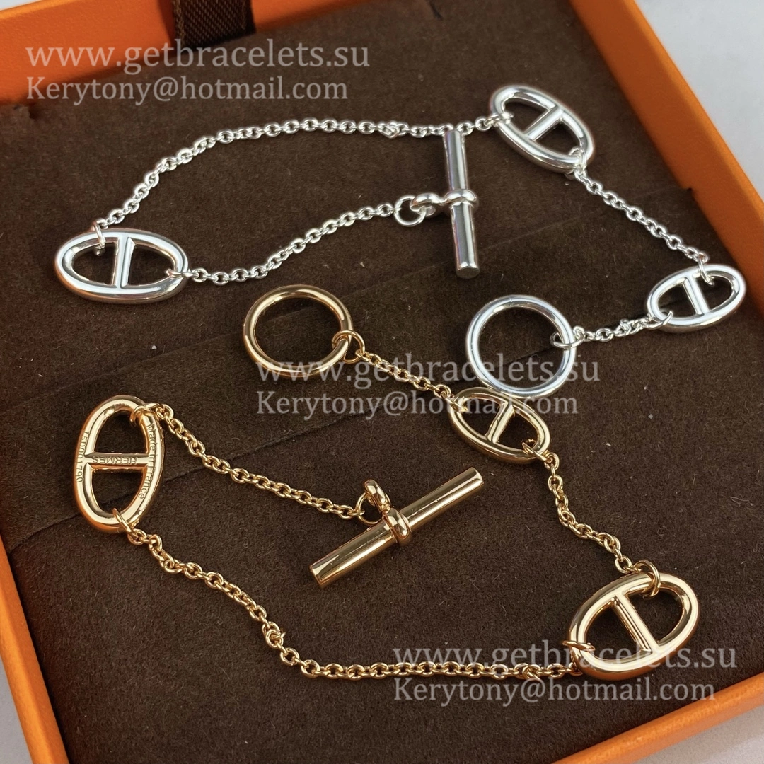 Hermes Farandole Bracelet Small Model Rose Gold White Gold Engagement Lady Jewelry