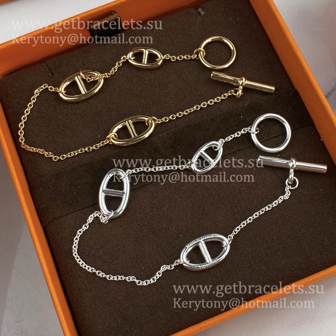 Hermes Farandole Bracelet Small Model Rose Gold White Gold Engagement Lady Jewelry