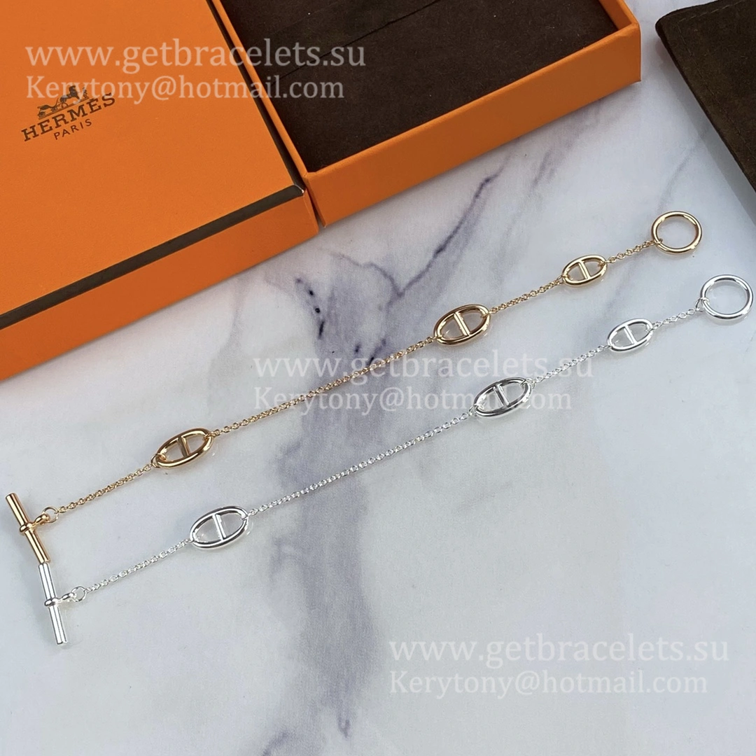 Hermes Farandole Bracelet Small Model Rose Gold White Gold Engagement Lady Jewelry