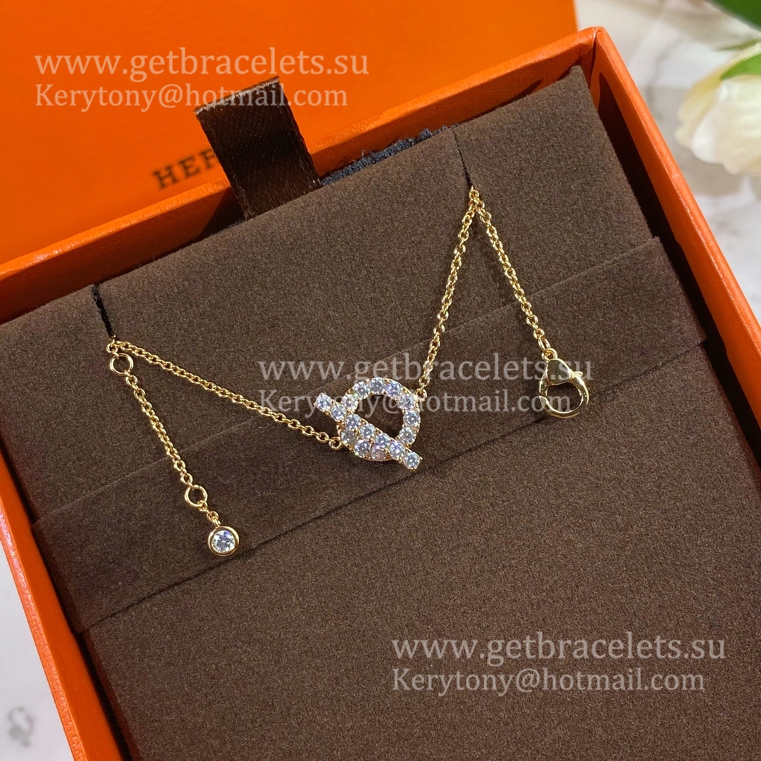 Hermes Finesse Bracelet Rose Gold with Diamonds Newest Design Women Jewelry