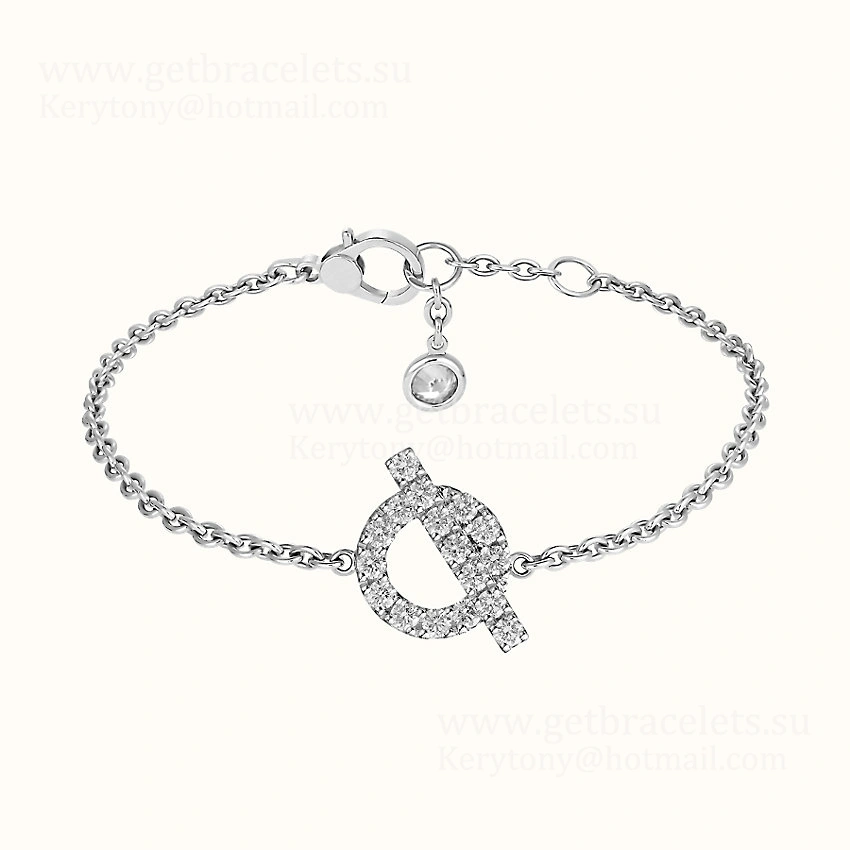 Hermes Finesse Bracelet White Gold with Diamonds Paris Week Unique Women Jewelry