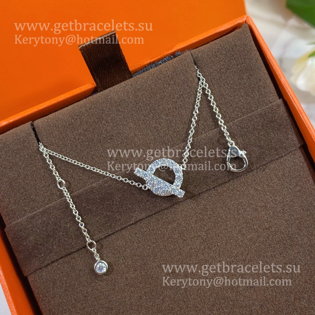 Hermes Finesse Bracelet White Gold with Diamonds Paris Week Unique Women Jewelry