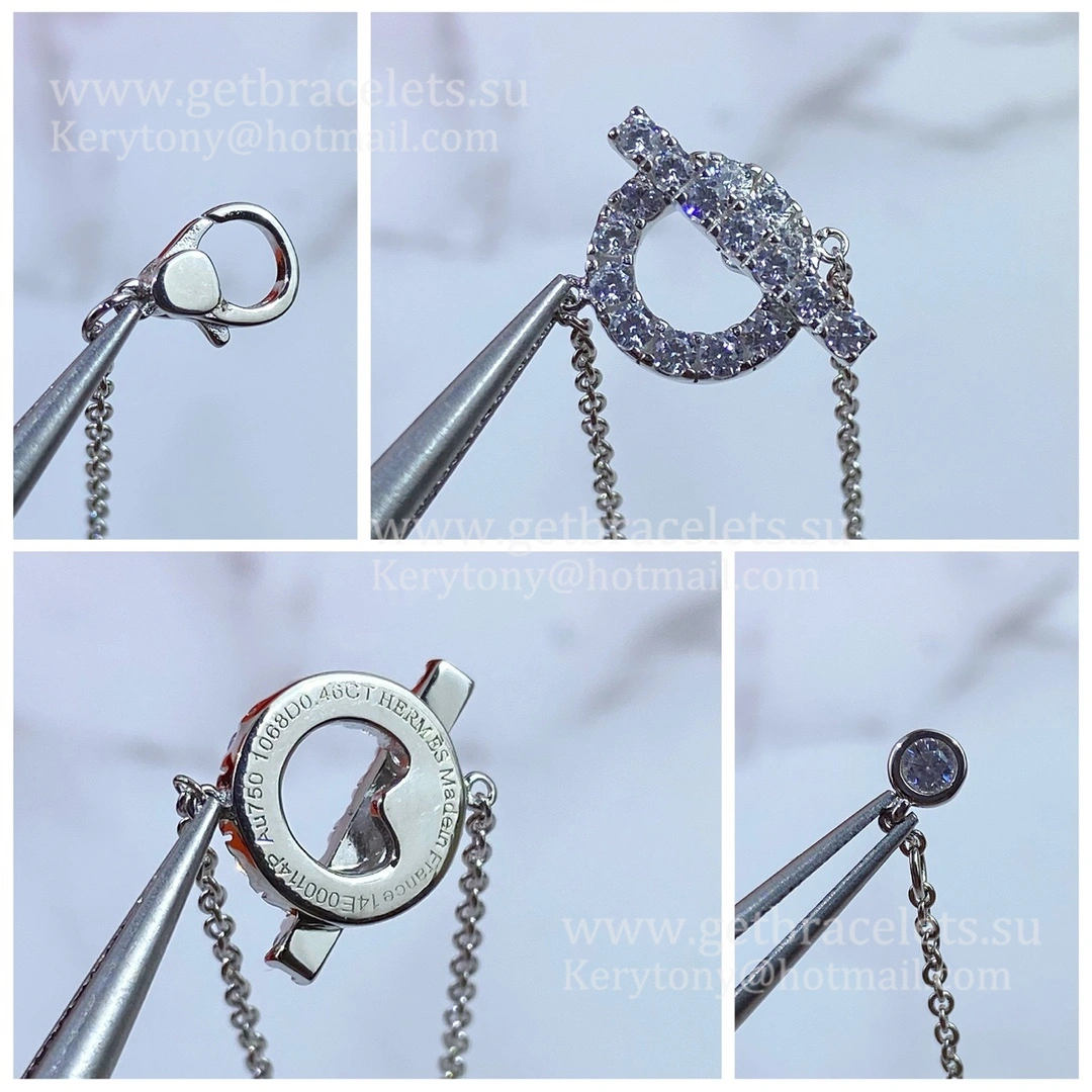 Hermes Finesse Bracelet White Gold with Diamonds Paris Week Unique Women Jewelry