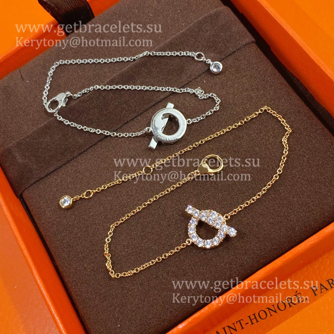 Hermes Finesse Bracelet White Gold with Diamonds Paris Week Unique Women Jewelry