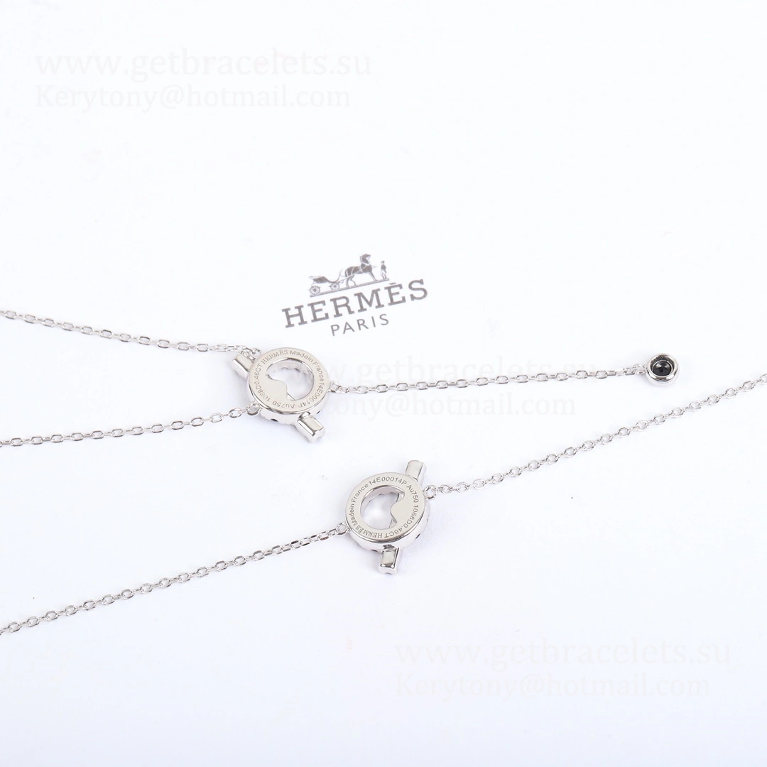 Hermes Finesse Bracelet in White Gold and Black Spinel Gemstones For Sale Online