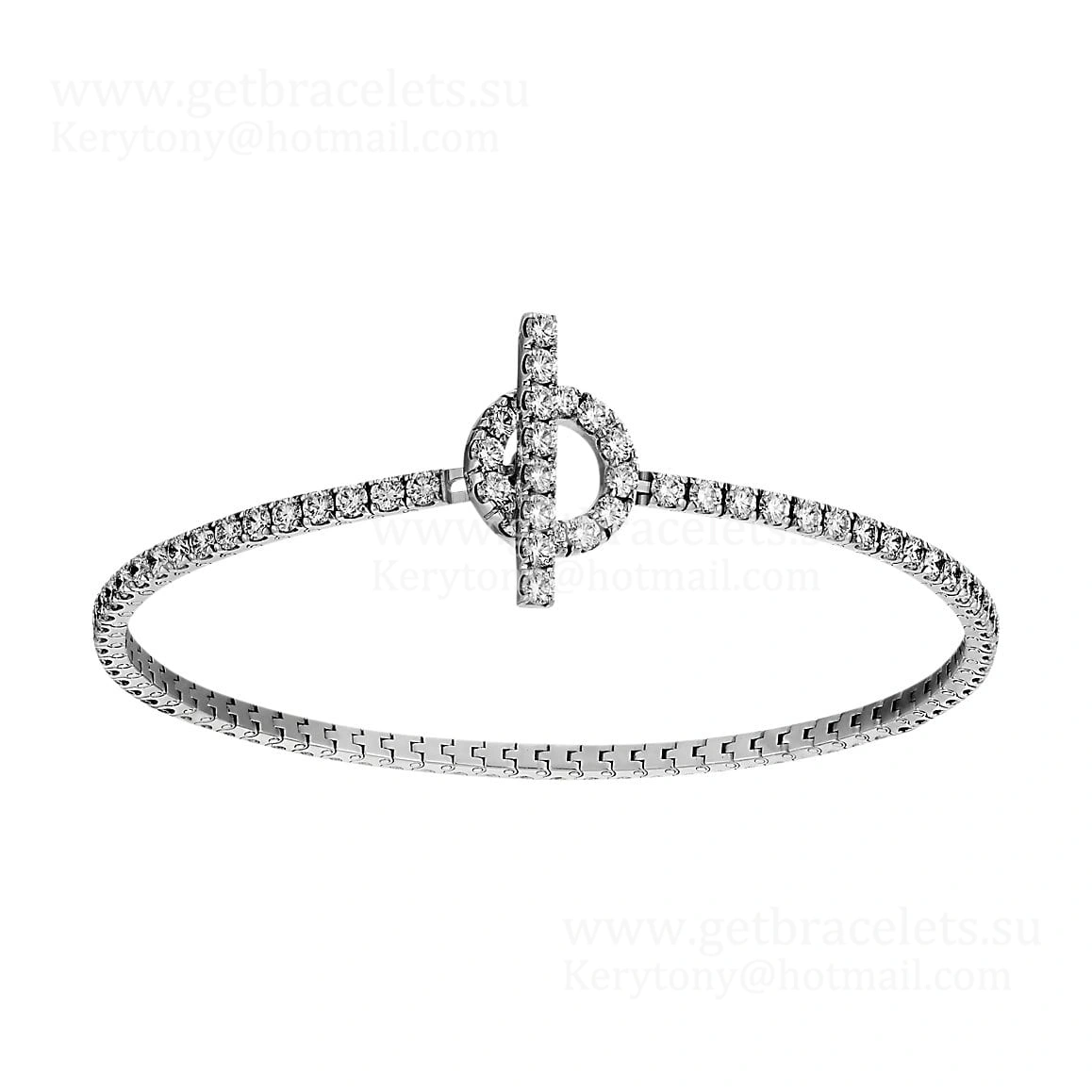 Hermes Finesse Link Bracelet White Gold With Pave Diamonds Disruptive Design