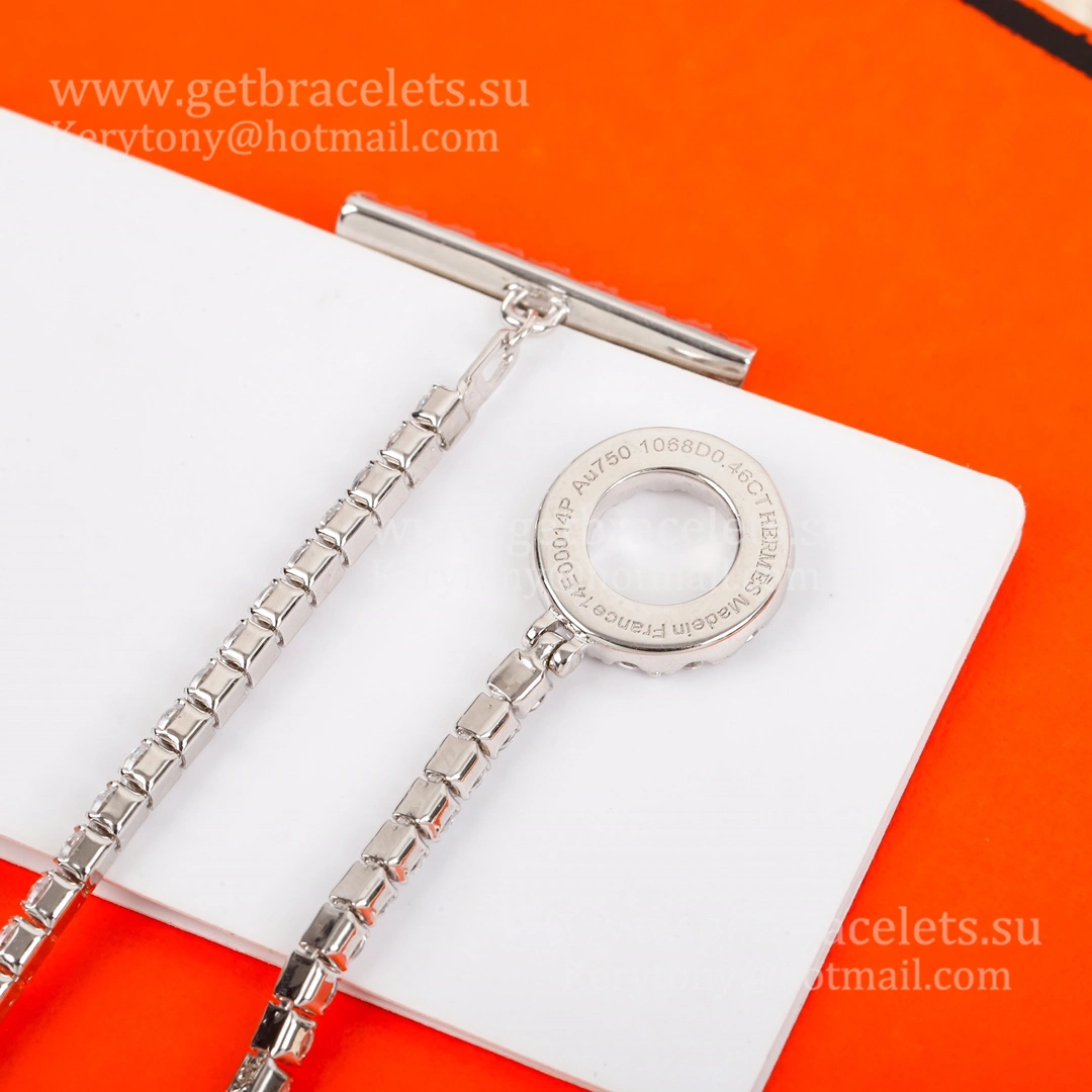 Hermes Finesse Link Bracelet White Gold With Pave Diamonds Disruptive Design
