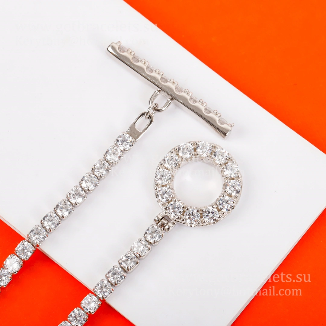 Hermes Finesse Link Bracelet White Gold With Pave Diamonds Disruptive Design