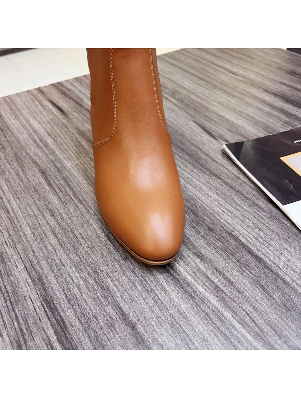 Hermes Frenchie 50mm Ankle Boots In Brown Calfskin