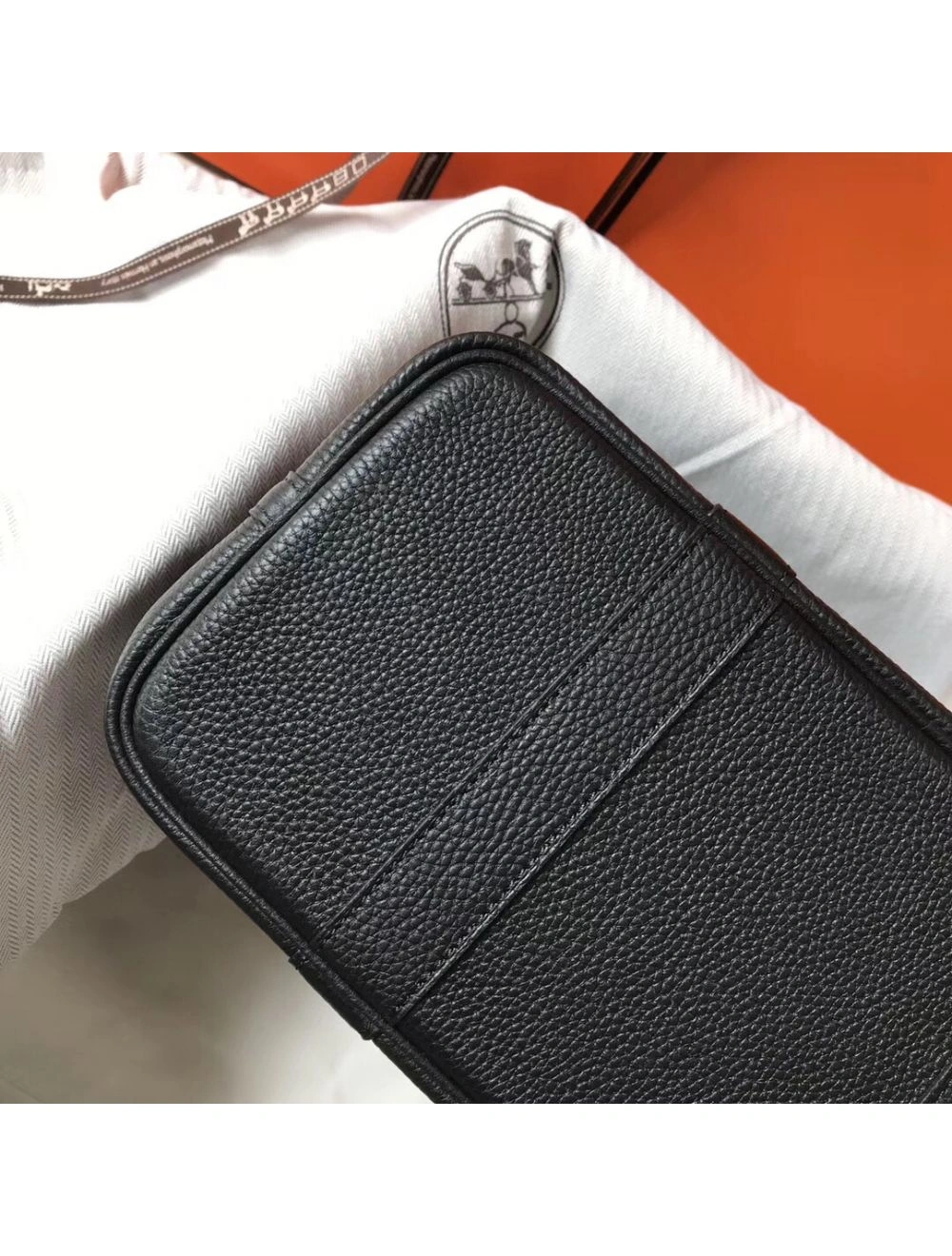 Hermes Garden Party 30 Bag In Black Taurillon Leather