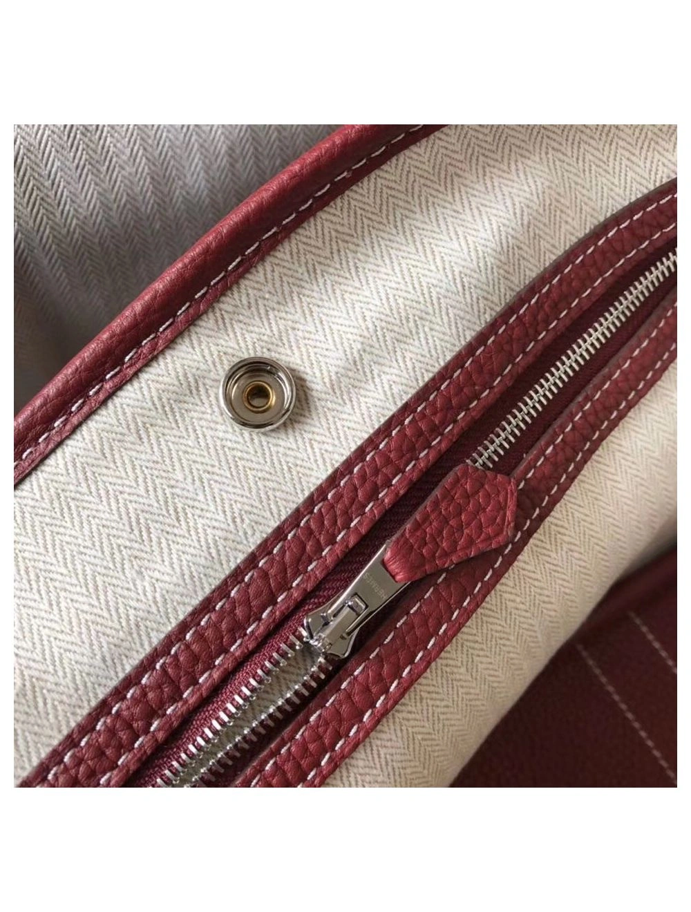 Hermes Garden Party 30 Bag In Bordeaux Taurillon Leather