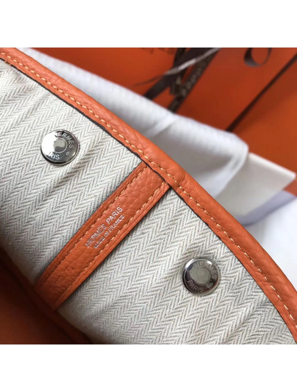 Hermes Garden Party 30 Bag In Orange Taurillon Leather