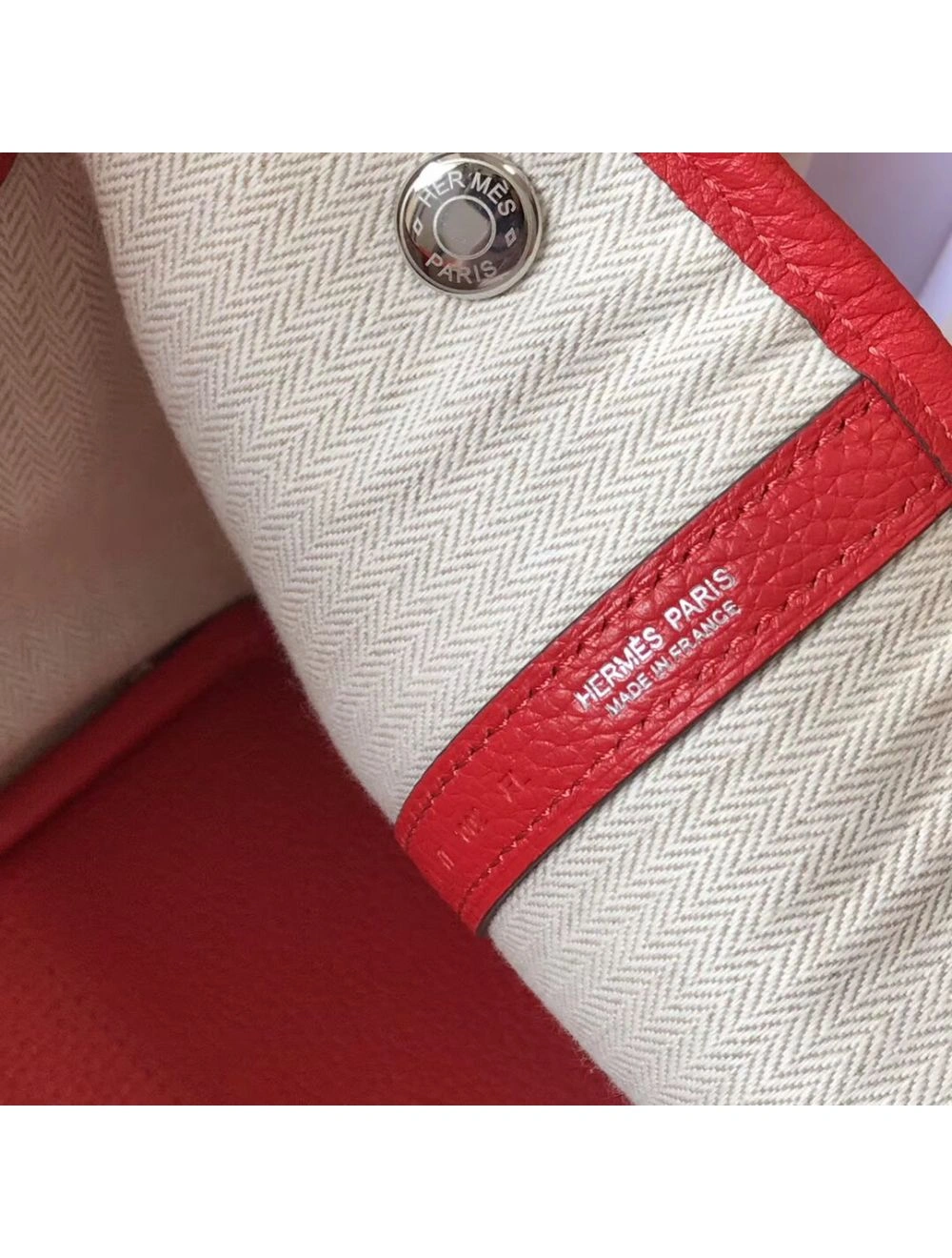 Hermes Garden Party 30 Bag In Red Taurillon Leather