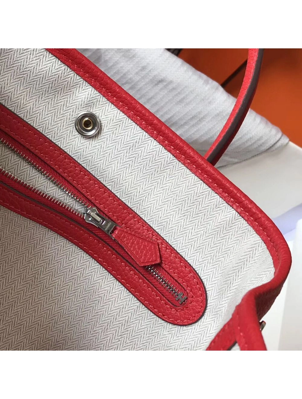 Hermes Garden Party 30 Bag In Red Taurillon Leather